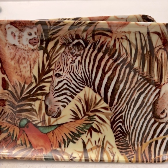 Set of 6 RDE Imports Zebra Trays Melamine Made in Italy - Picture 4 of 8